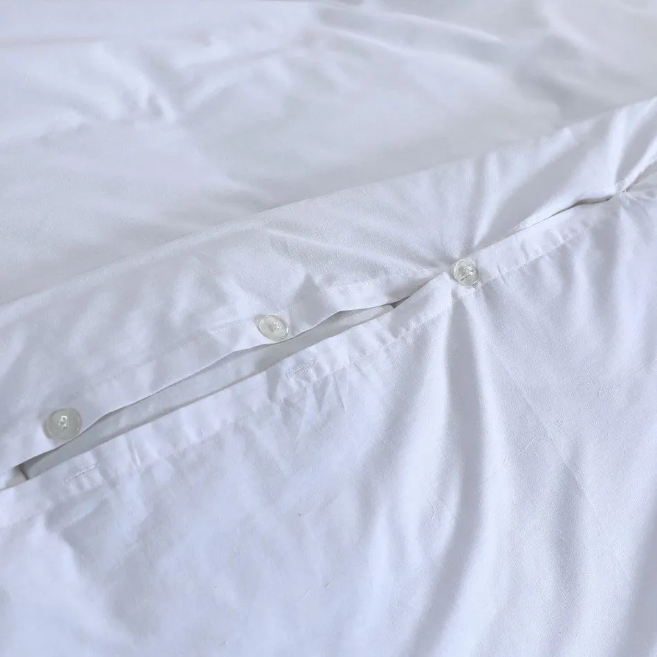 100% Egyptian Cotton 500TC White Double Quilt Cover Set -