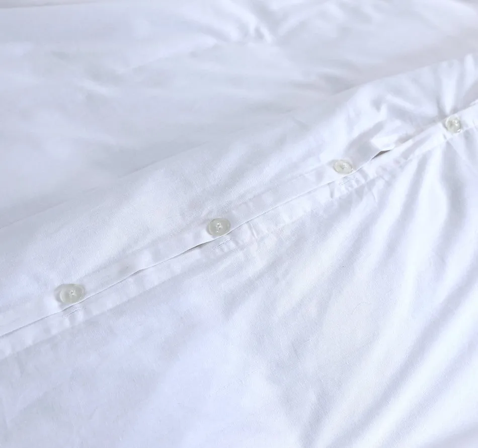 100% Egyptian Cotton 500TC White Double Quilt Cover Set -