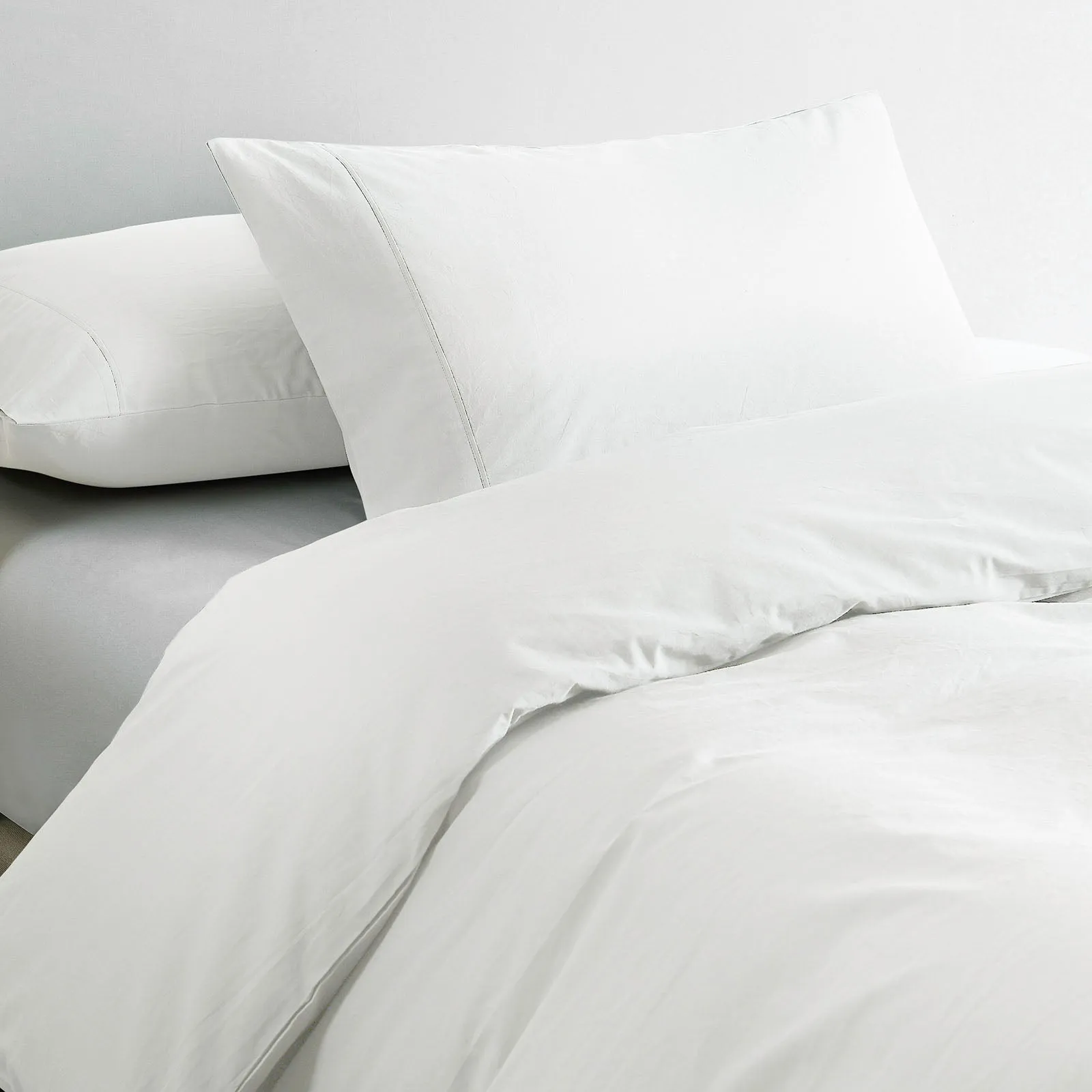 100% Jersey Cotton Quilt Cover Set | Ultra Soft Bedding | Luxurious | Queen | White