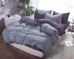 1000TC | Reversible | Super King Size | Grey | Duvet Quilt Cover Set