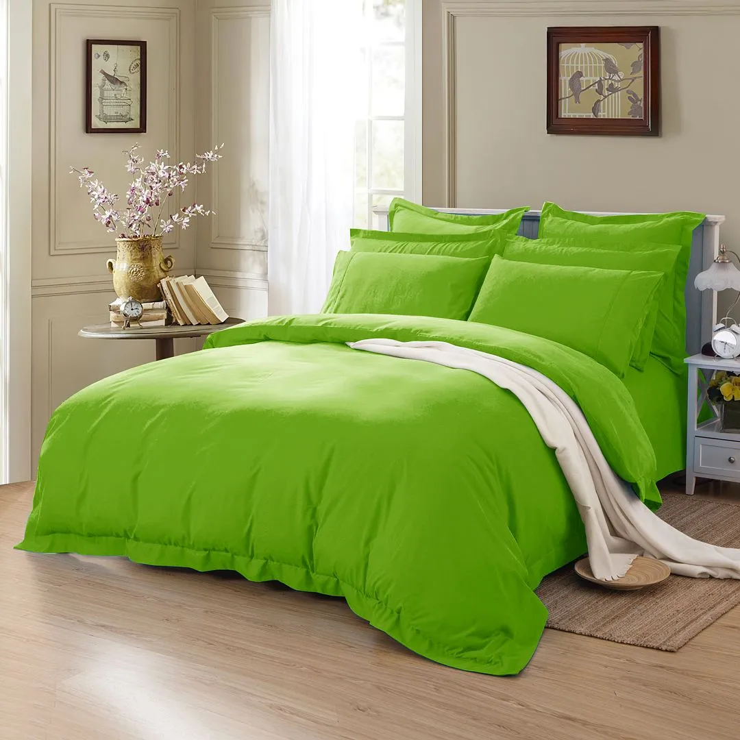 1000TC | Tailored | King Single Size | Green | Duvet Quilt Cover Set