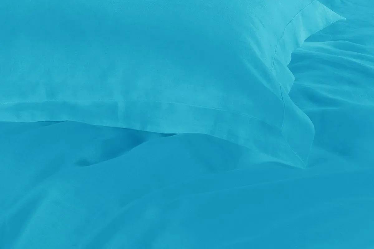 1000TC | Tailored | King Single Size | Light Blue | Duvet Quilt Cover Set