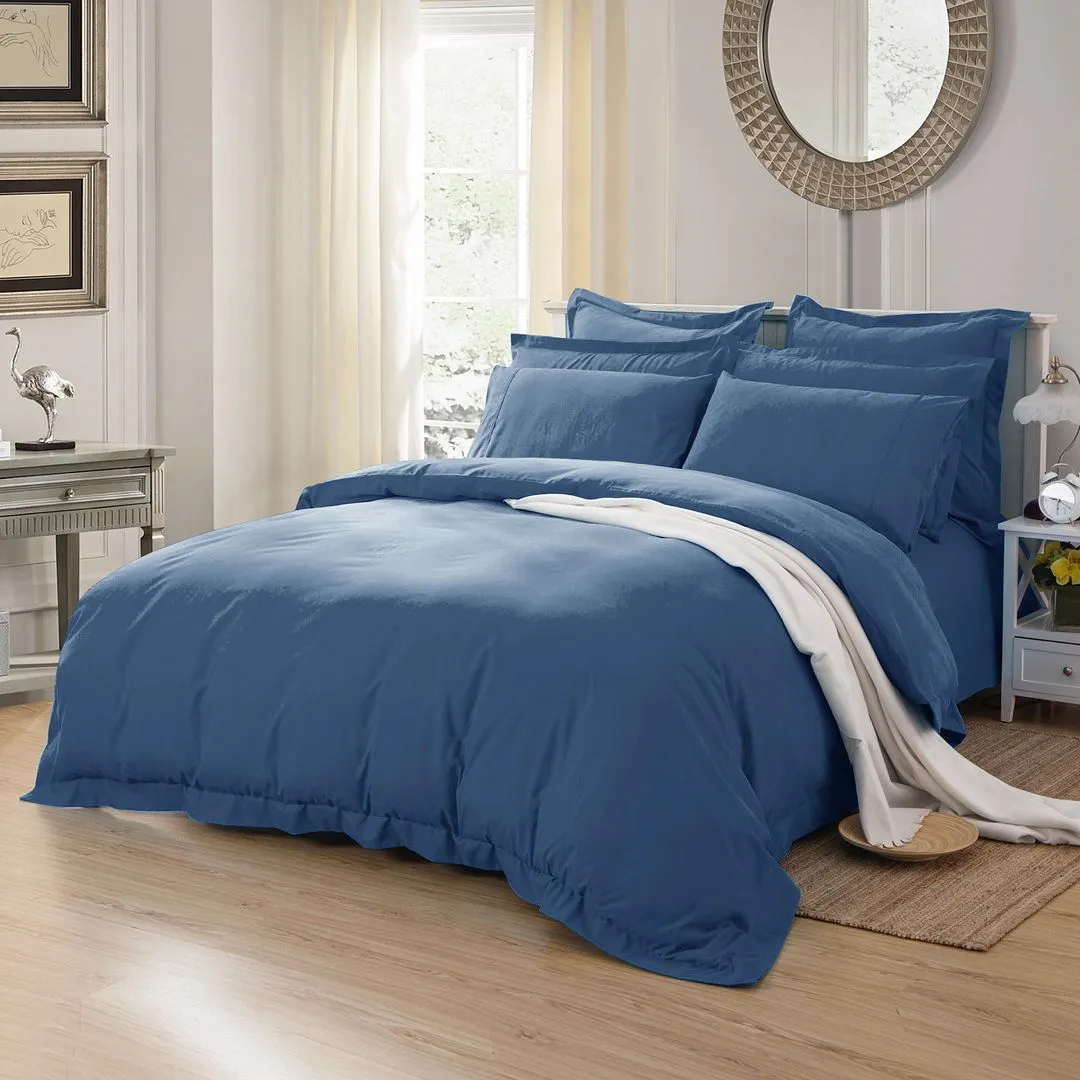 1000TC Tailored | King Size | Quilt/Duvet Cover Set | Greyish Blue