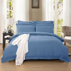 1000TC Tailored | Queen Size | Quilt/Duvet Cover Set | Greyish Blue