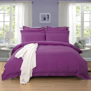 1000TC | Tailored | Single Size | Purple | Duvet Quilt Cover Set