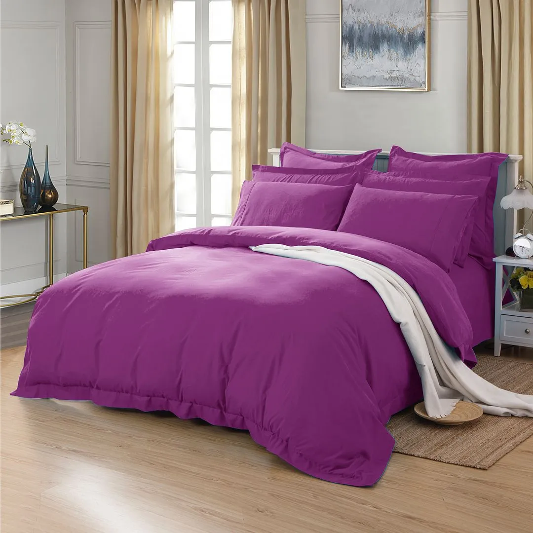 1000TC | Tailored | Single Size | Purple | Duvet Quilt Cover Set