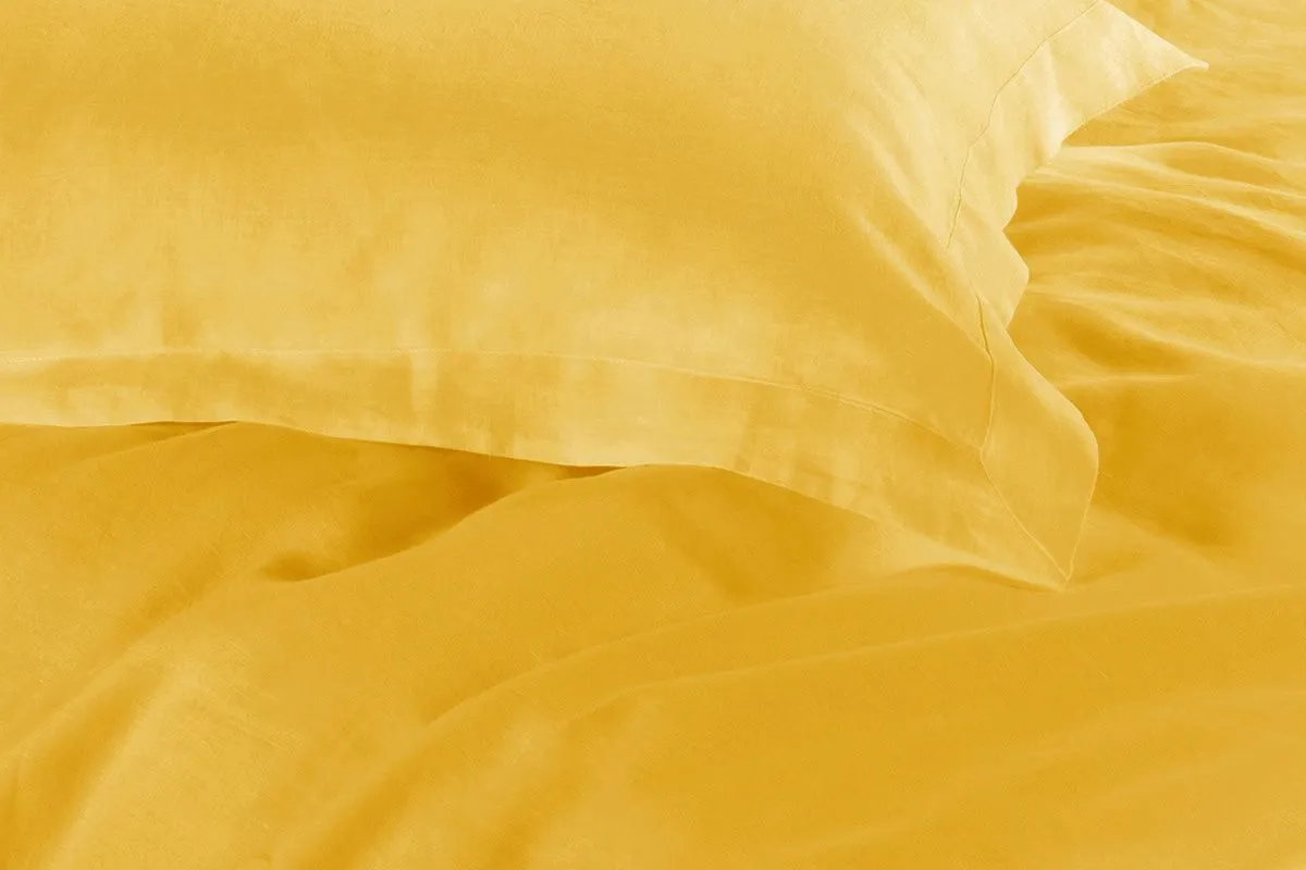 1000TC | Tailored | Ultra Soft | King Single Size | Yellow | Duvet Quilt Cover Set