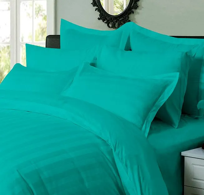 1000TC | Ultra Soft | Striped | Queen Size | Teal | Duvet Quilt Cover Set