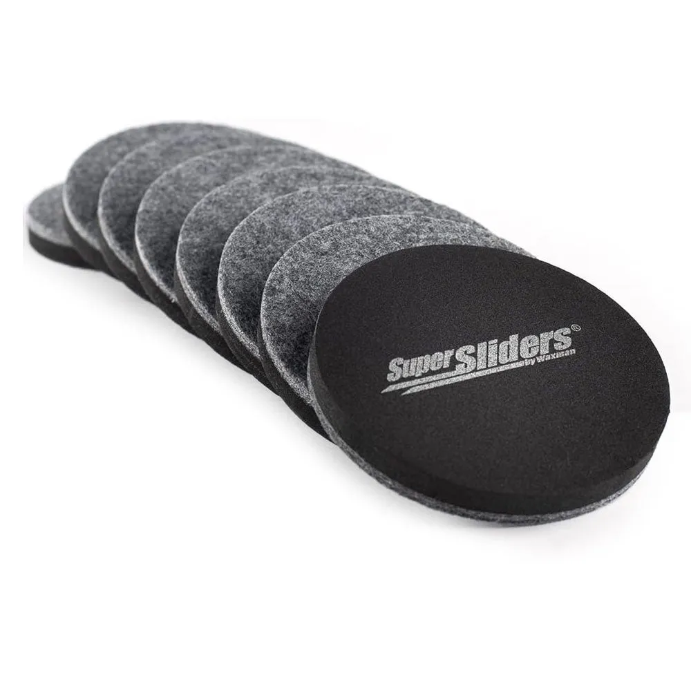 16 Large Round Furniture Movers Glides Sliders 3.5" All Surface Floors Felt Pads