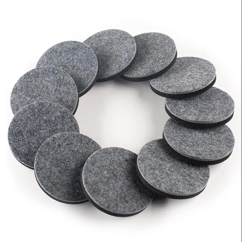 16 Large Round Furniture Movers Glides Sliders 3.5" All Surface Floors Felt Pads