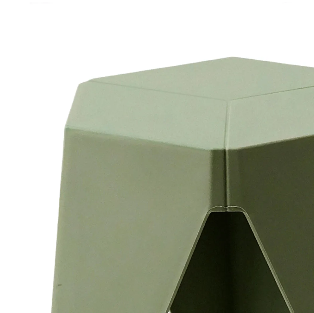 2x Bar Stools | Puzzle Plastic | Foot Stool | Green