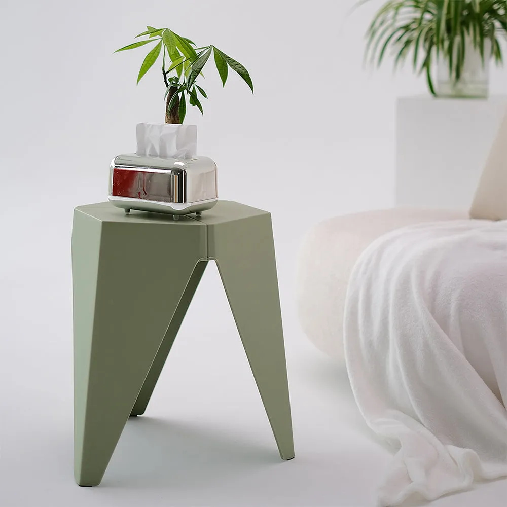2x Bar Stools | Puzzle Plastic | Foot Stool | Green