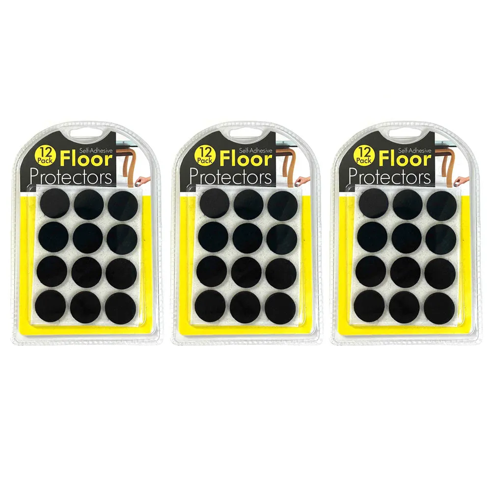 36 x Self Adhesive Round Felt Pads Furniture Floor Scratch Protector Black 0.87"