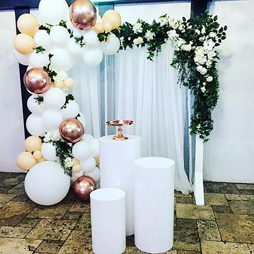 3PCS Display Stand | Round Cylinder Pedestal | With Balloon Set   LED Strip | Wedding | AU