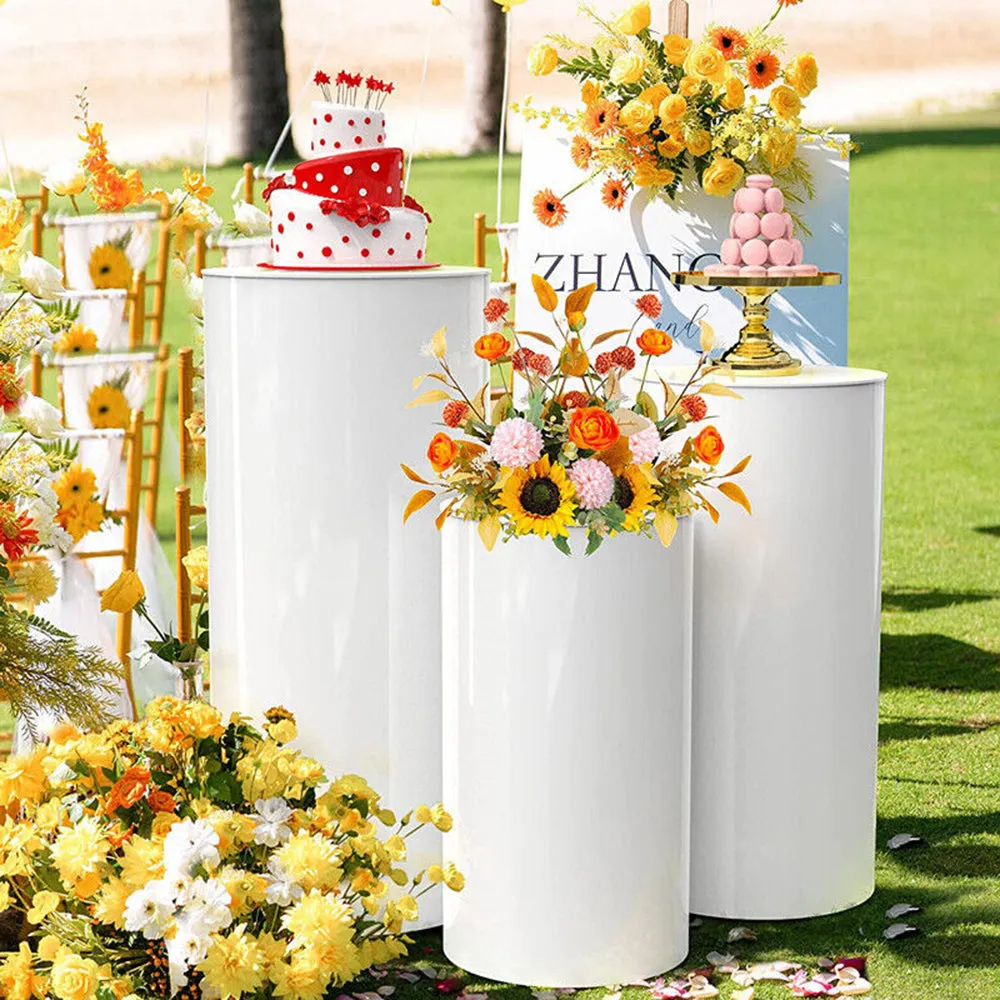 3PCS Display Stand | Round Cylinder Pedestal | With Balloon Set   LED Strip | Wedding | AU
