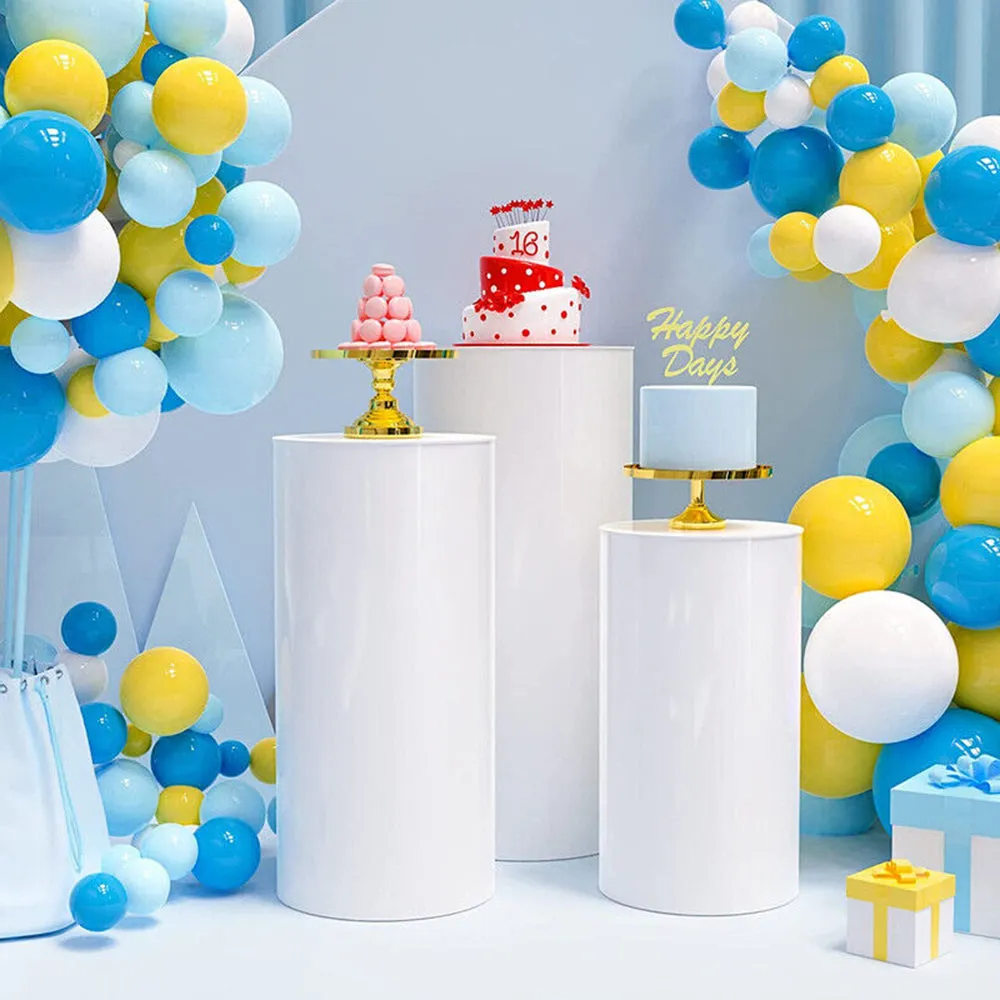 3PCS Display Stand | Round Cylinder Pedestal | With Balloon Set   LED Strip | Wedding | AU