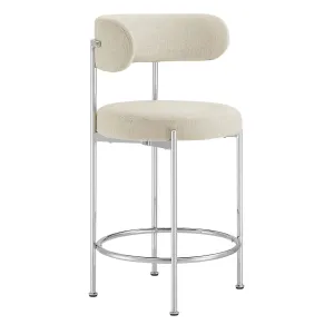 Albie Fabric Counter Stools - Set of 2 By Modway - EEI-6519 - Beige Silver