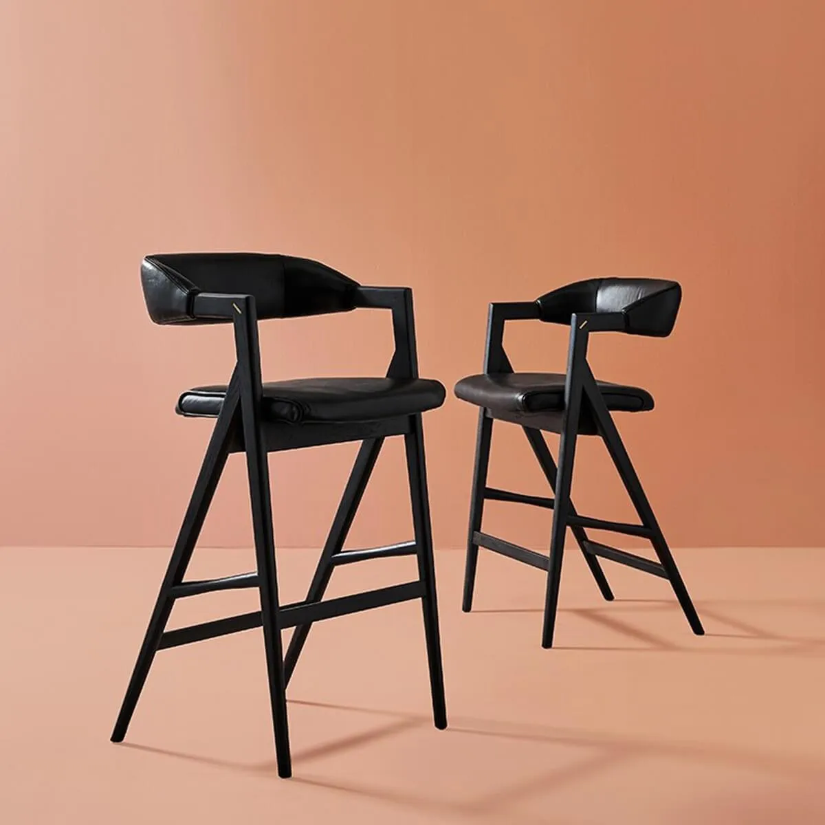 Anita Leather Bar & Counter Stool, Raven