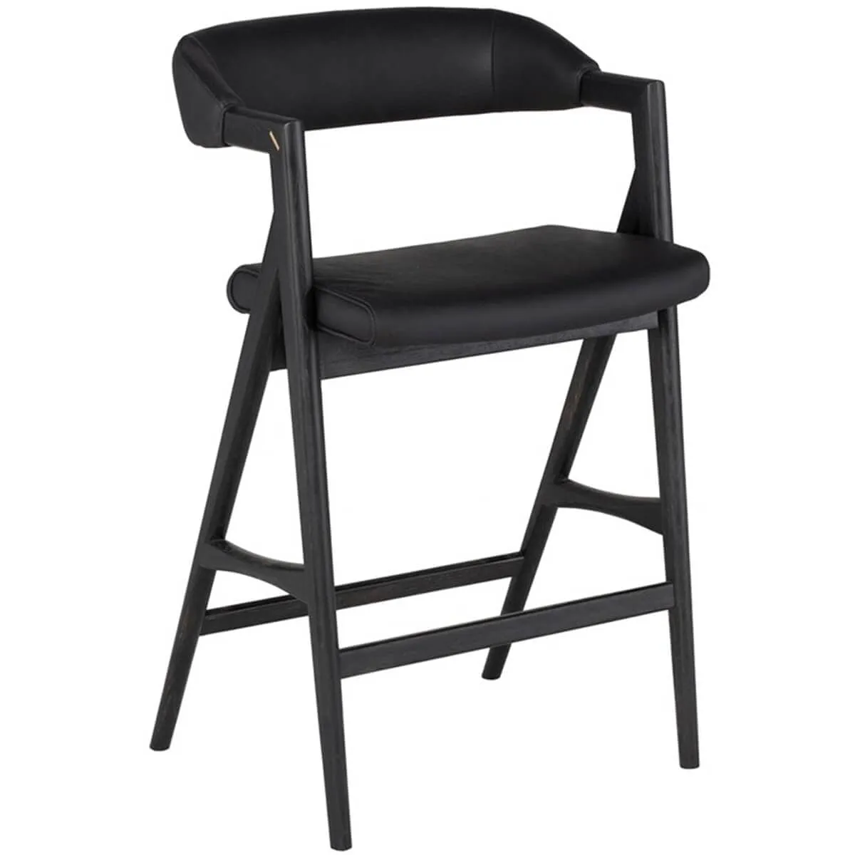 Anita Leather Bar & Counter Stool, Raven