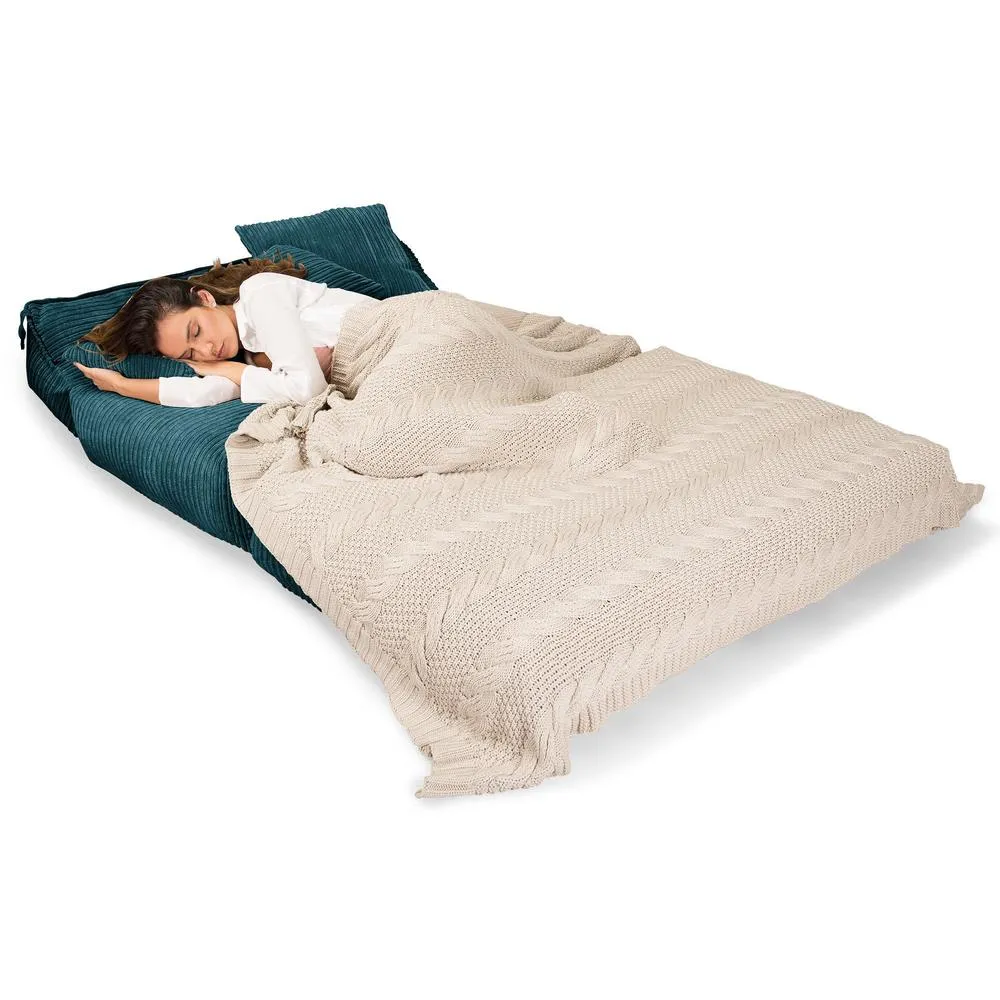 Avery Futon Chair Bed Double - Cord Aegean Blue