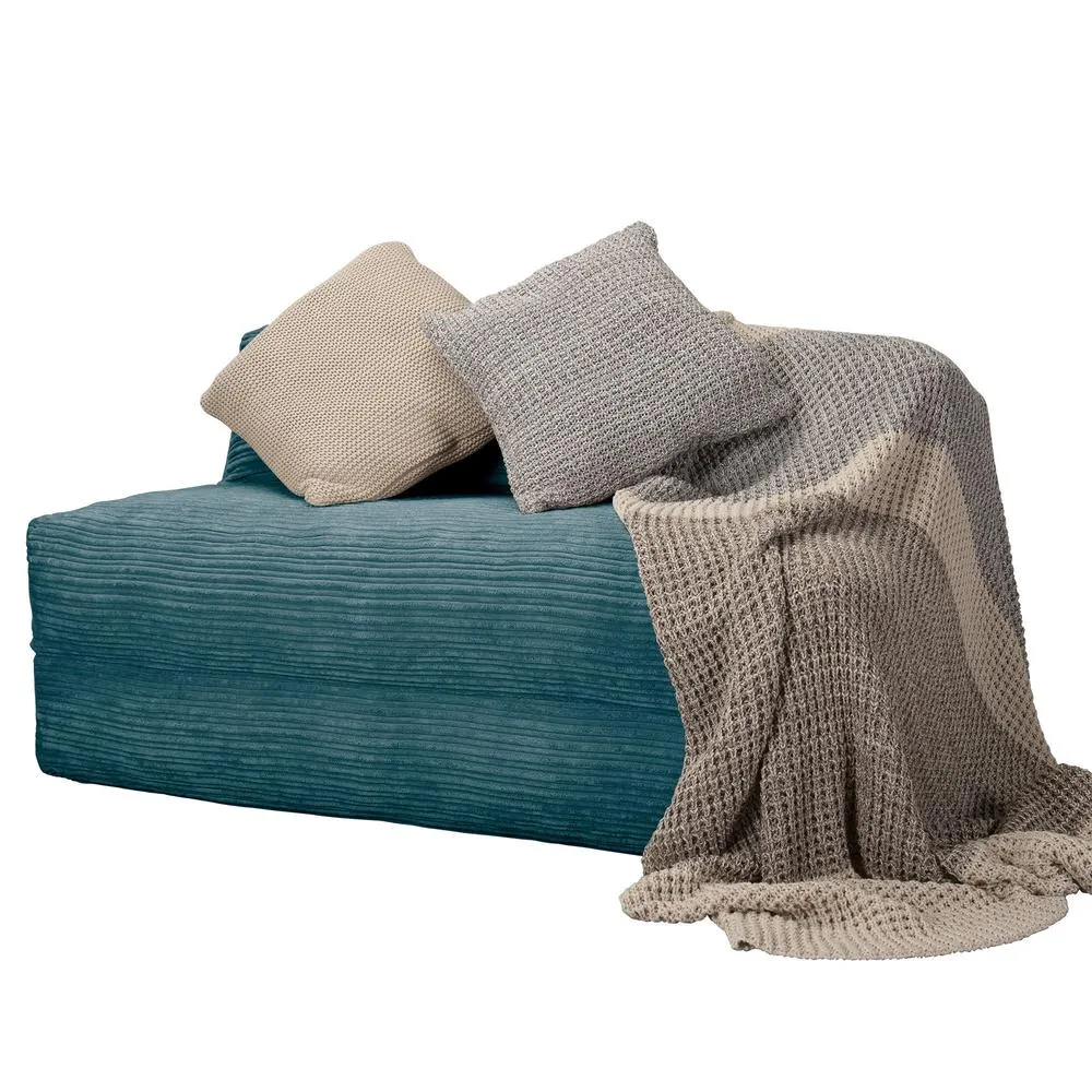Avery Futon Chair Bed Double - Cord Aegean Blue