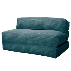 Avery Futon Chair Bed Double - Cord Aegean Blue