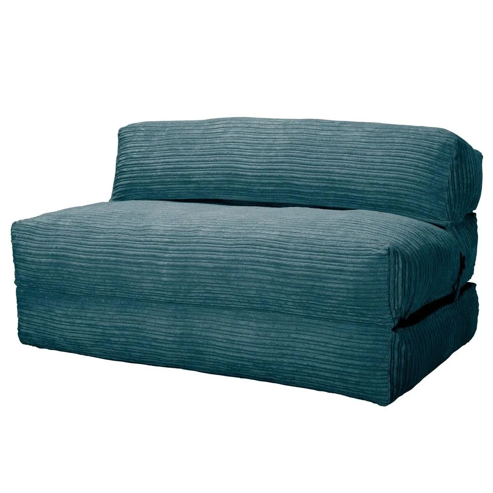 Avery Futon Chair Bed Double - Cord Aegean Blue