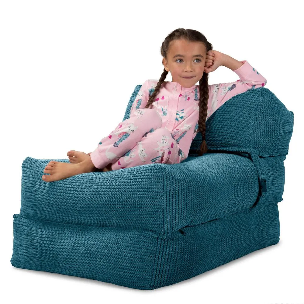 Avery Futon Chair Bed Single - Pom Pom Aegean Blue
