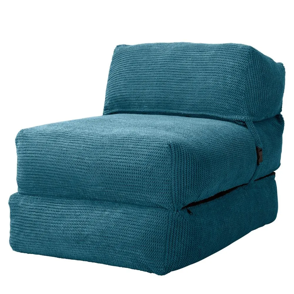 Avery Futon Chair Bed Single - Pom Pom Aegean Blue