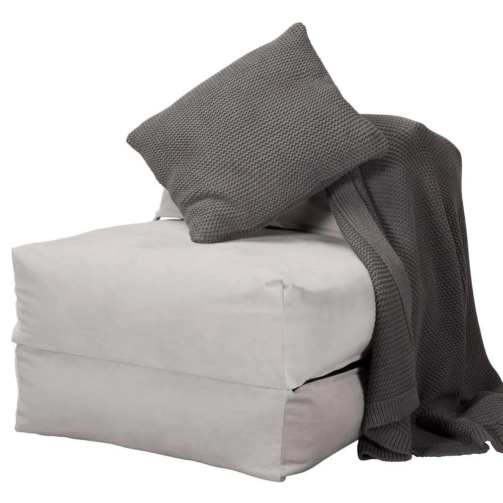 Avery Futon Chair Bed Single - Velvet Silver