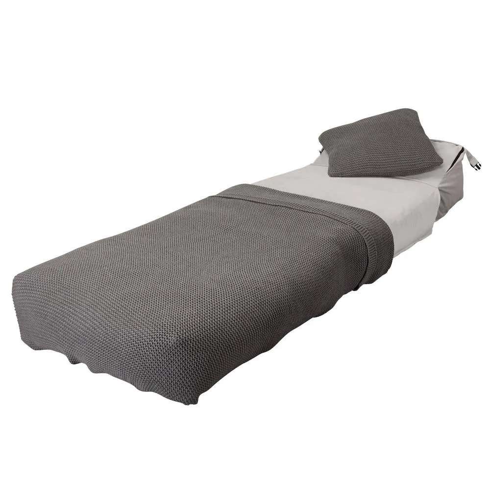 Avery Futon Chair Bed Single - Velvet Silver
