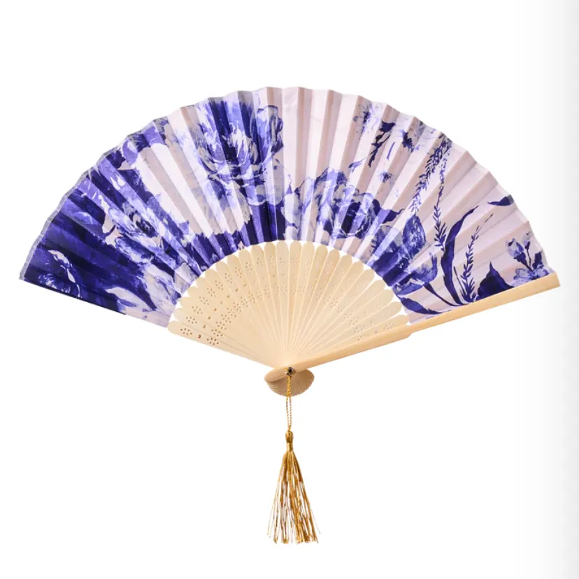 CHINA BLUE BLOOMS FAN