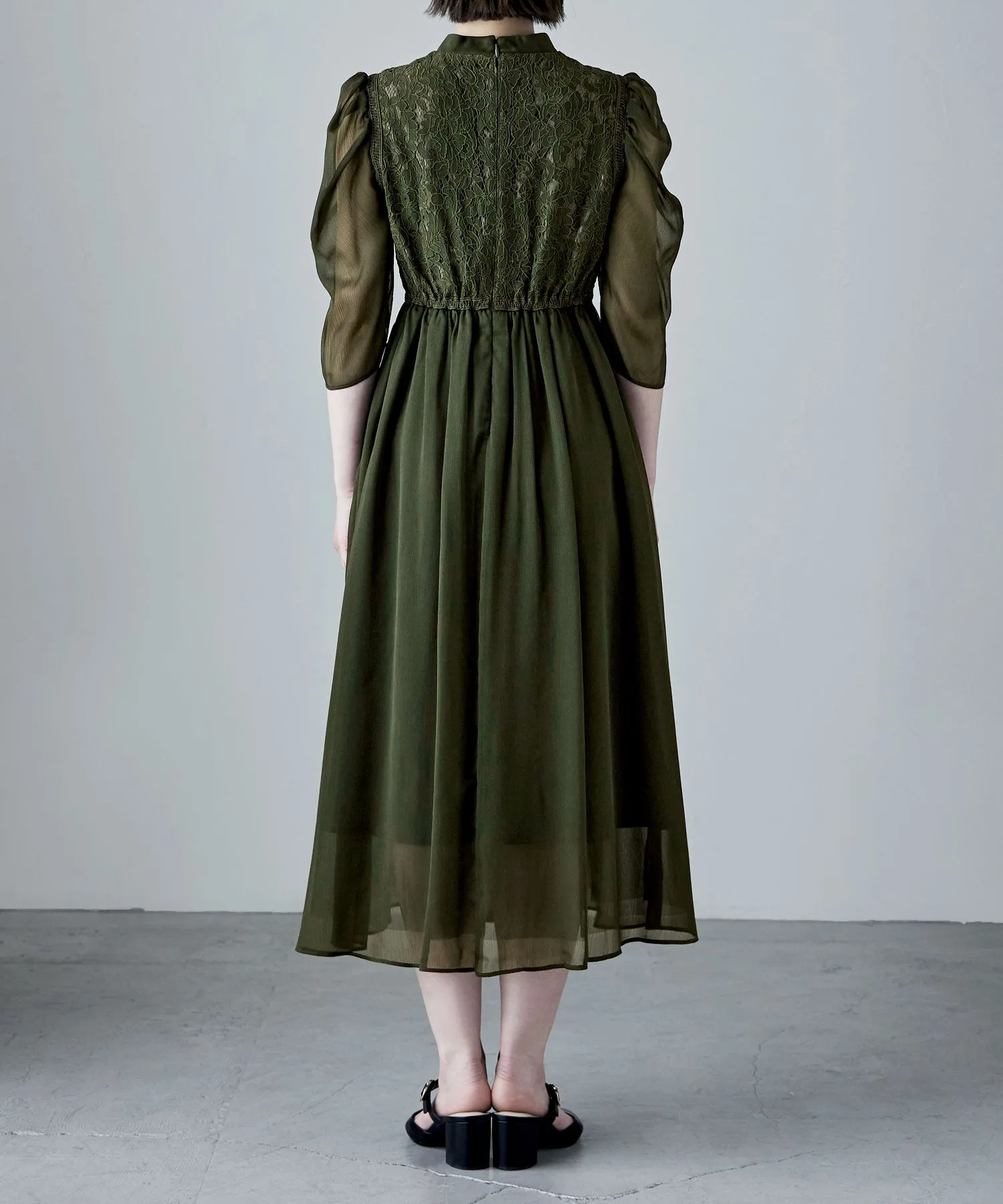 China motif flared dress