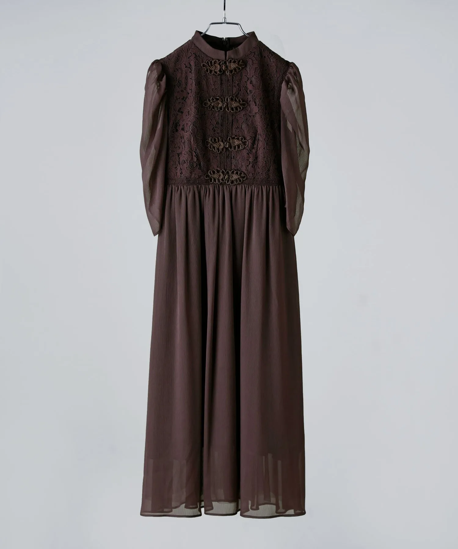 China motif flared dress
