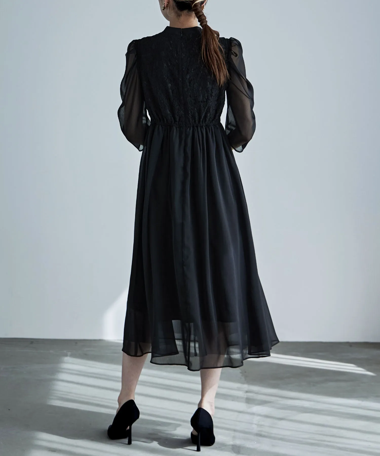 China motif flared dress