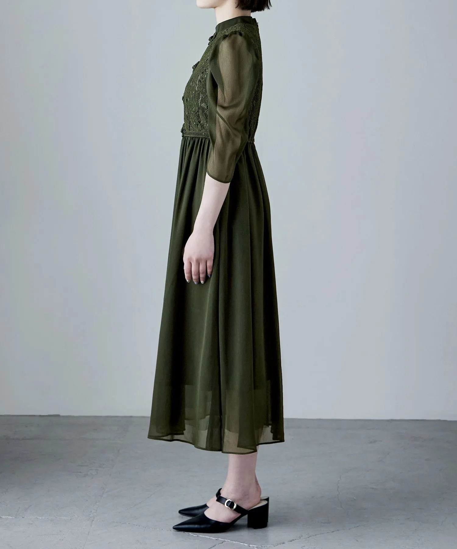 China motif flared dress