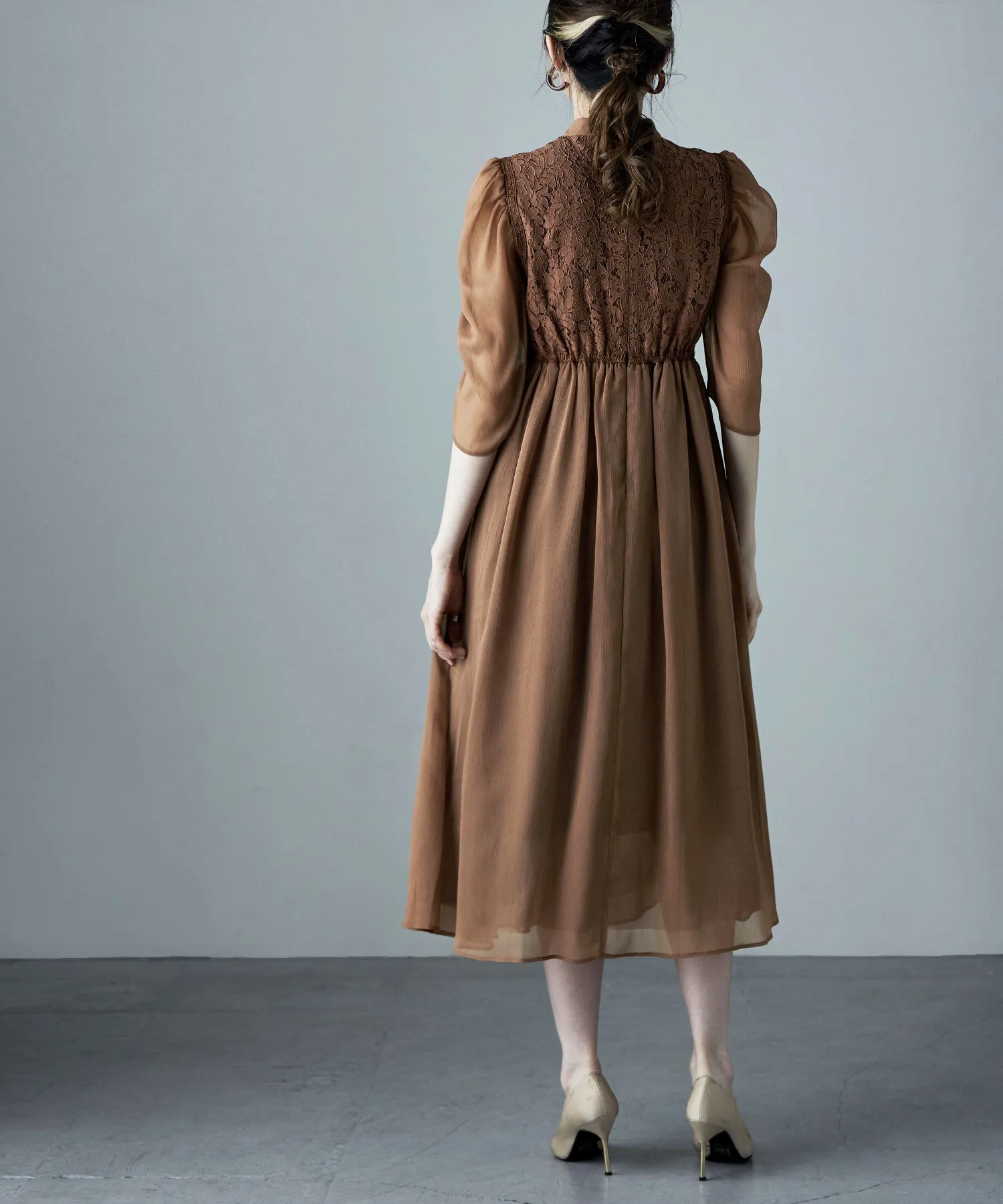China motif flared dress