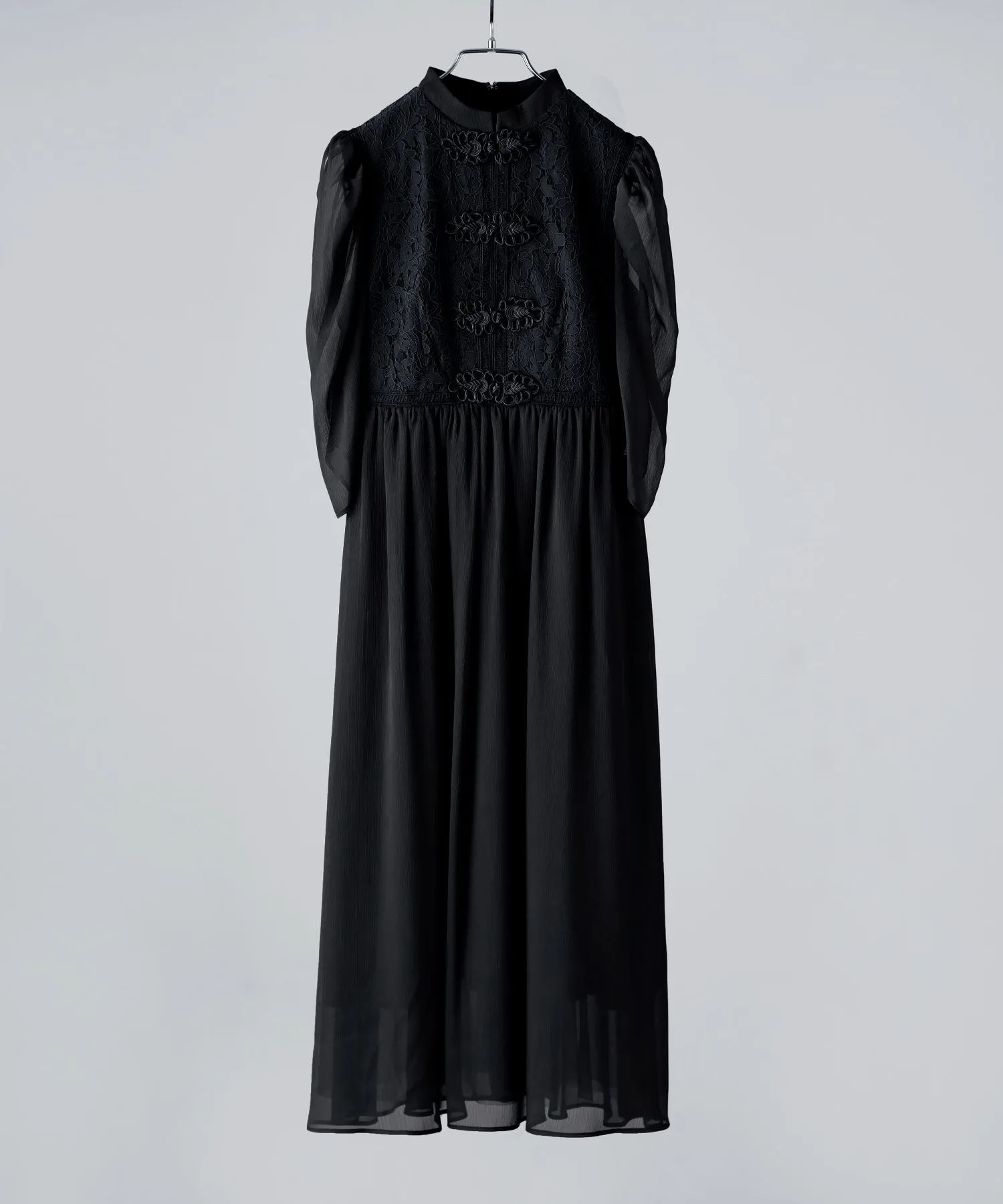 China motif flared dress