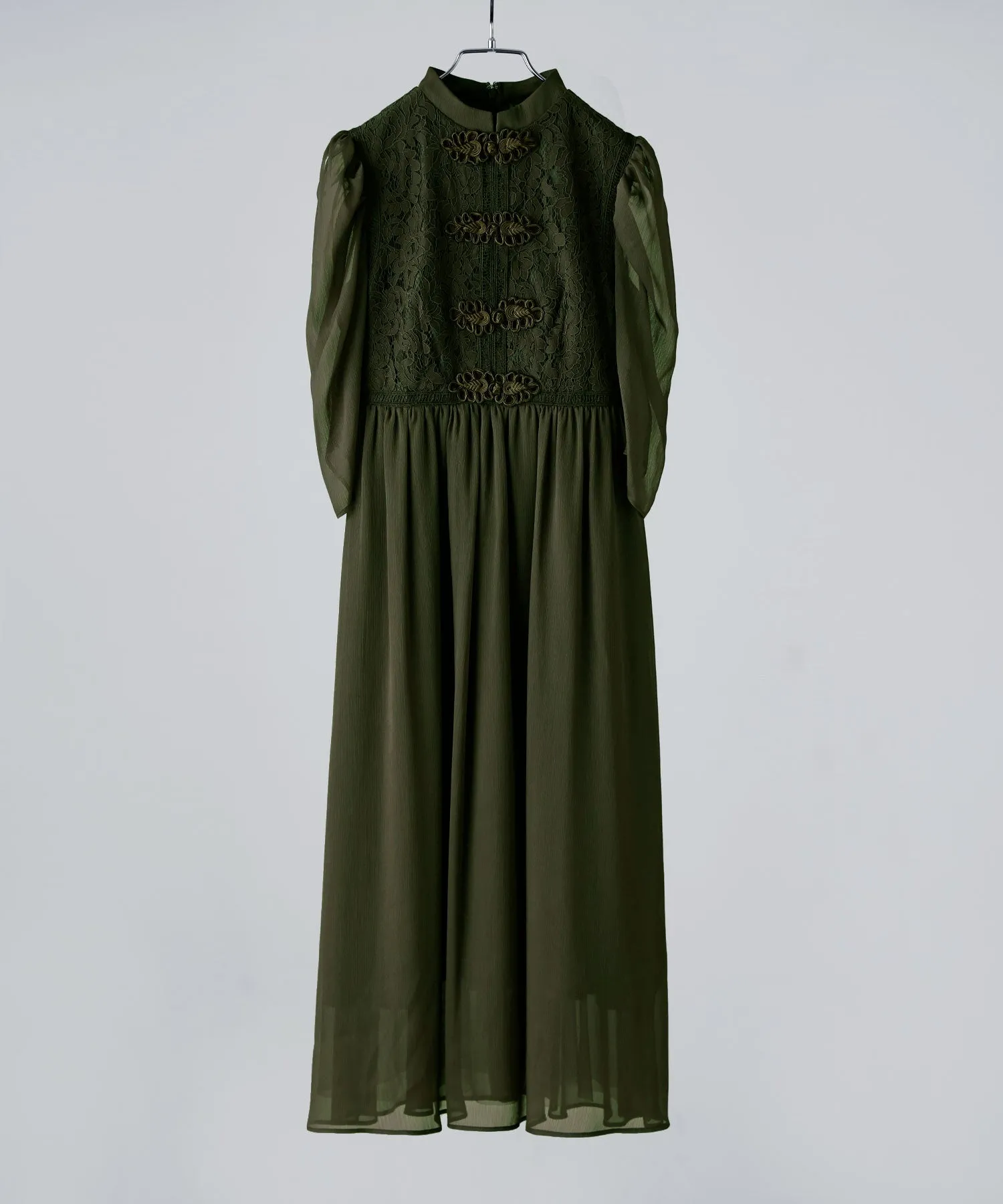 China motif flared dress