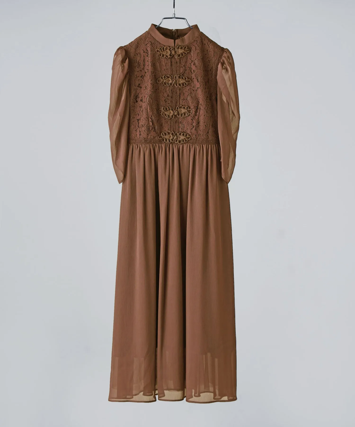 China motif flared dress