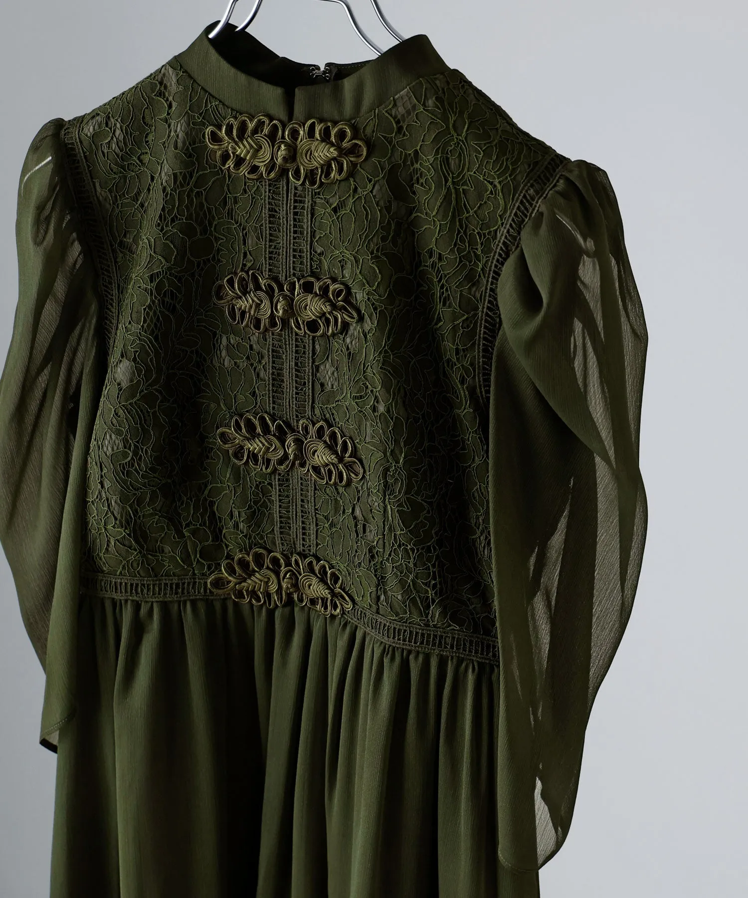 China motif flared dress