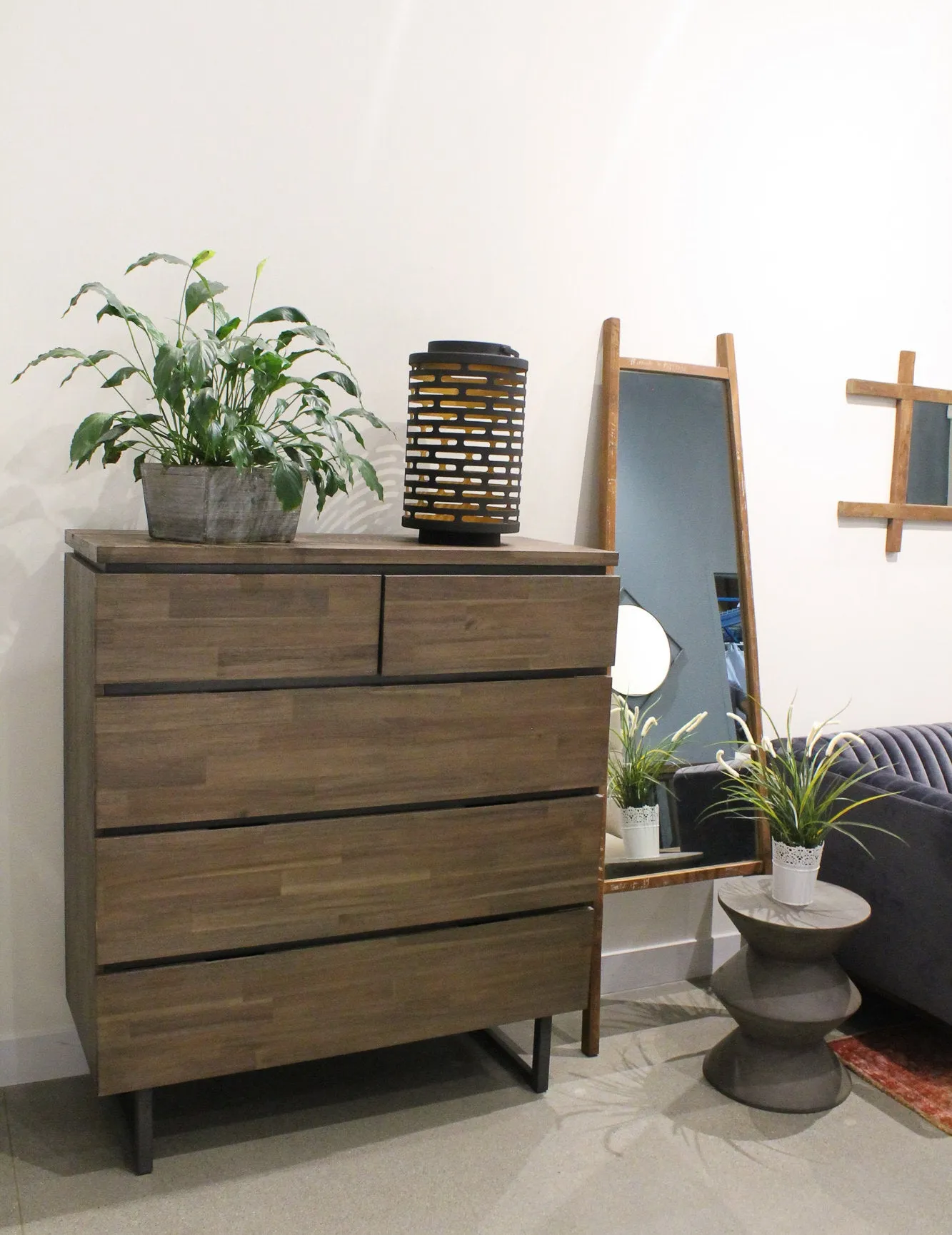 Concrete Inverted Side Table - Dark Grey