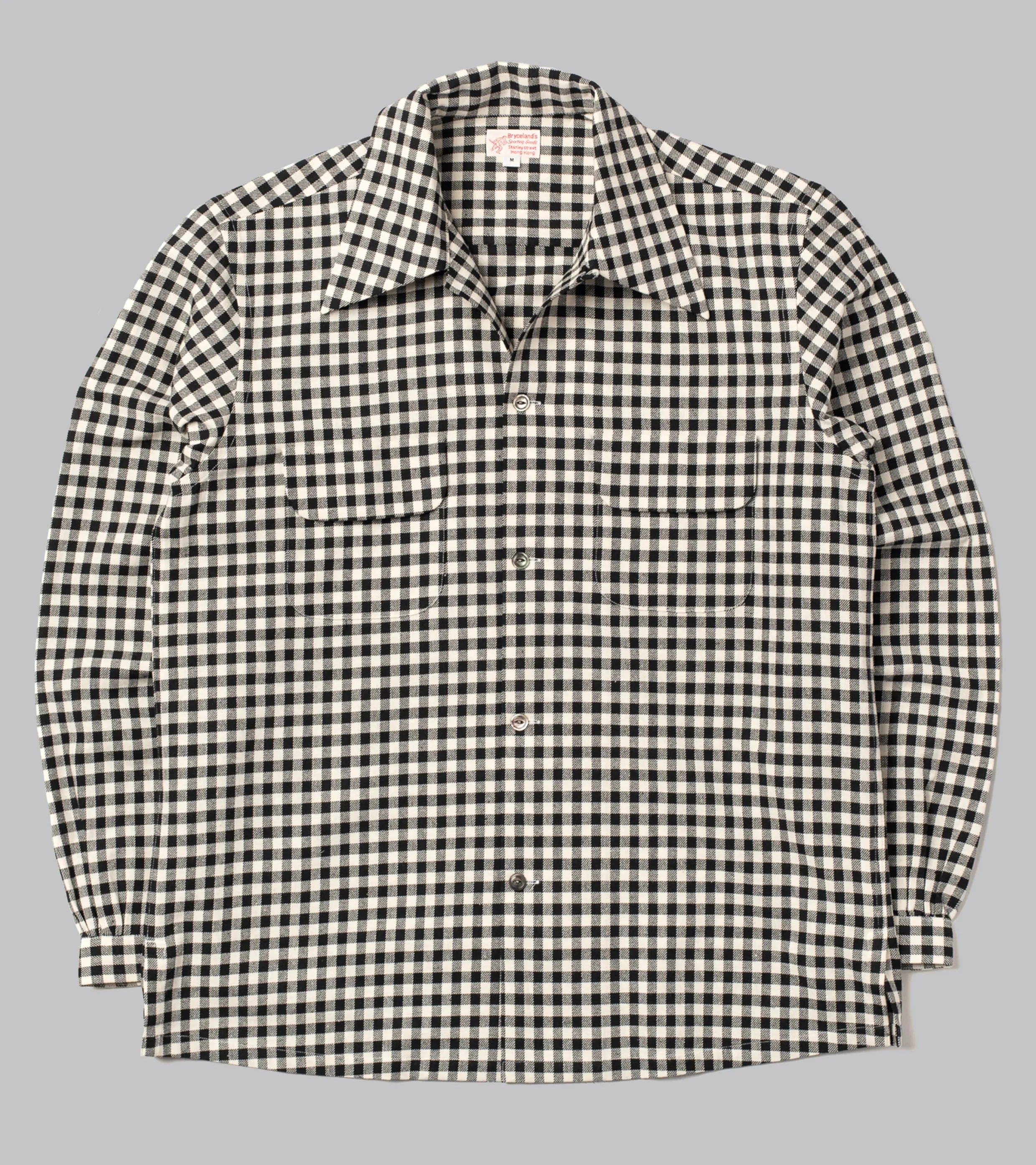 Cotton Sports Shirt Black & White Shepard