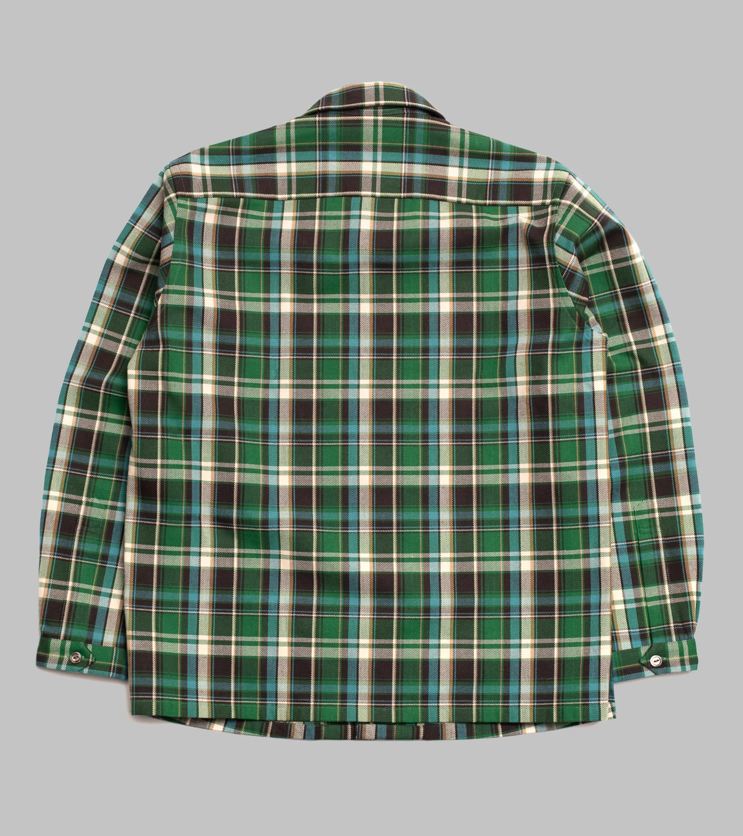 Cotton Sports Shirt Green/Blue Check