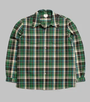 Cotton Sports Shirt Green/Blue Check