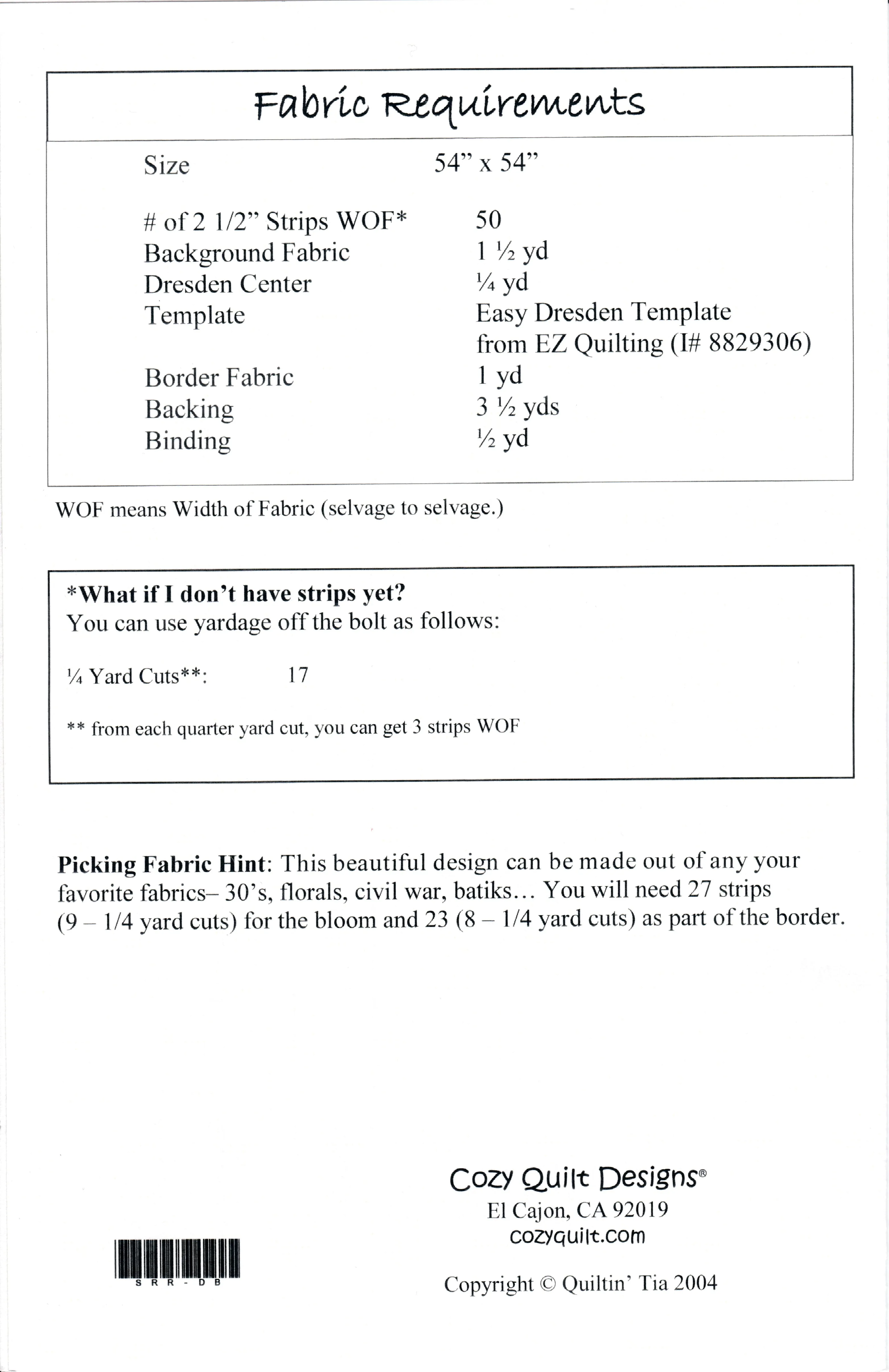 DRESDEN BLOOM - Cozy Quilt Design Pattern DIGITAL DOWNLOAD
