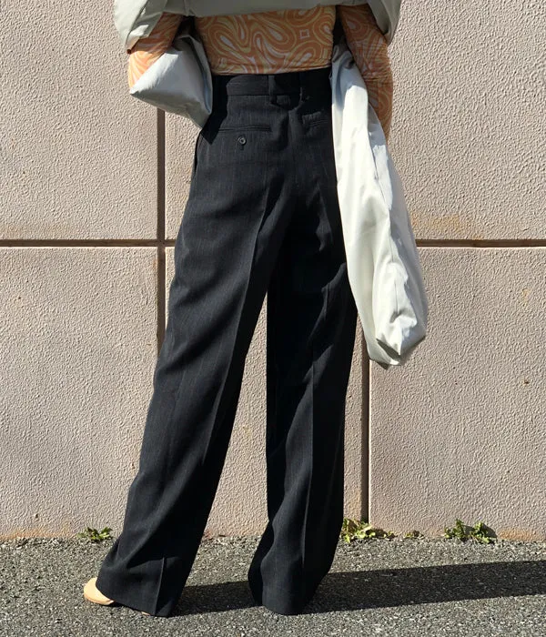 FUMIKA_UCHIDA/Thick 2Types Pinstriped/WIDE SLACKS(WIDE stripes/WHTBLUE line)