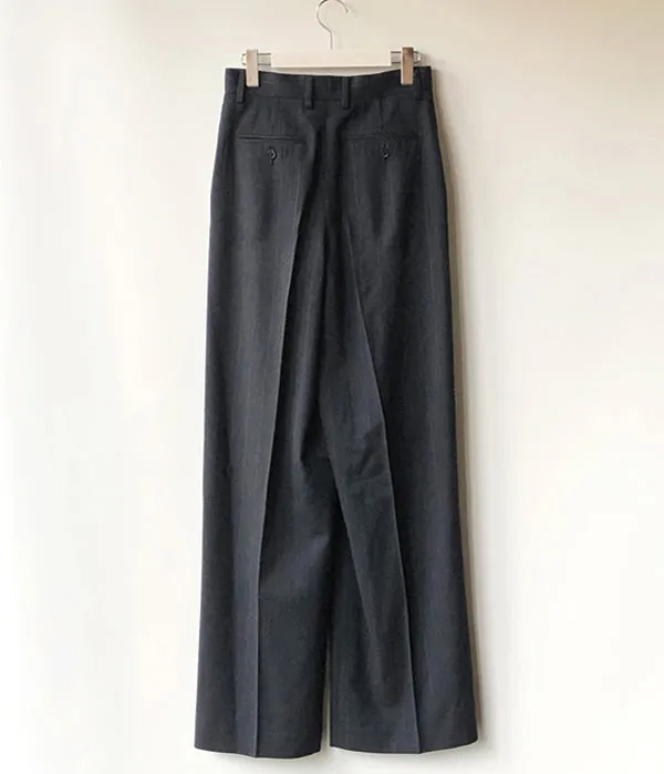 FUMIKA_UCHIDA/Thick 2Types Pinstriped/WIDE SLACKS(WIDE stripes/WHTBLUE line)
