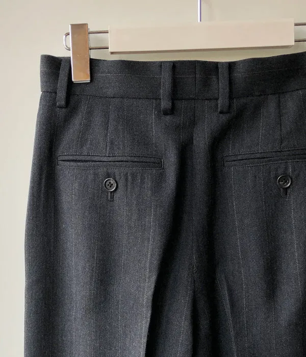 FUMIKA_UCHIDA/Thick 2Types Pinstriped/WIDE SLACKS(WIDE stripes/WHTBLUE line)