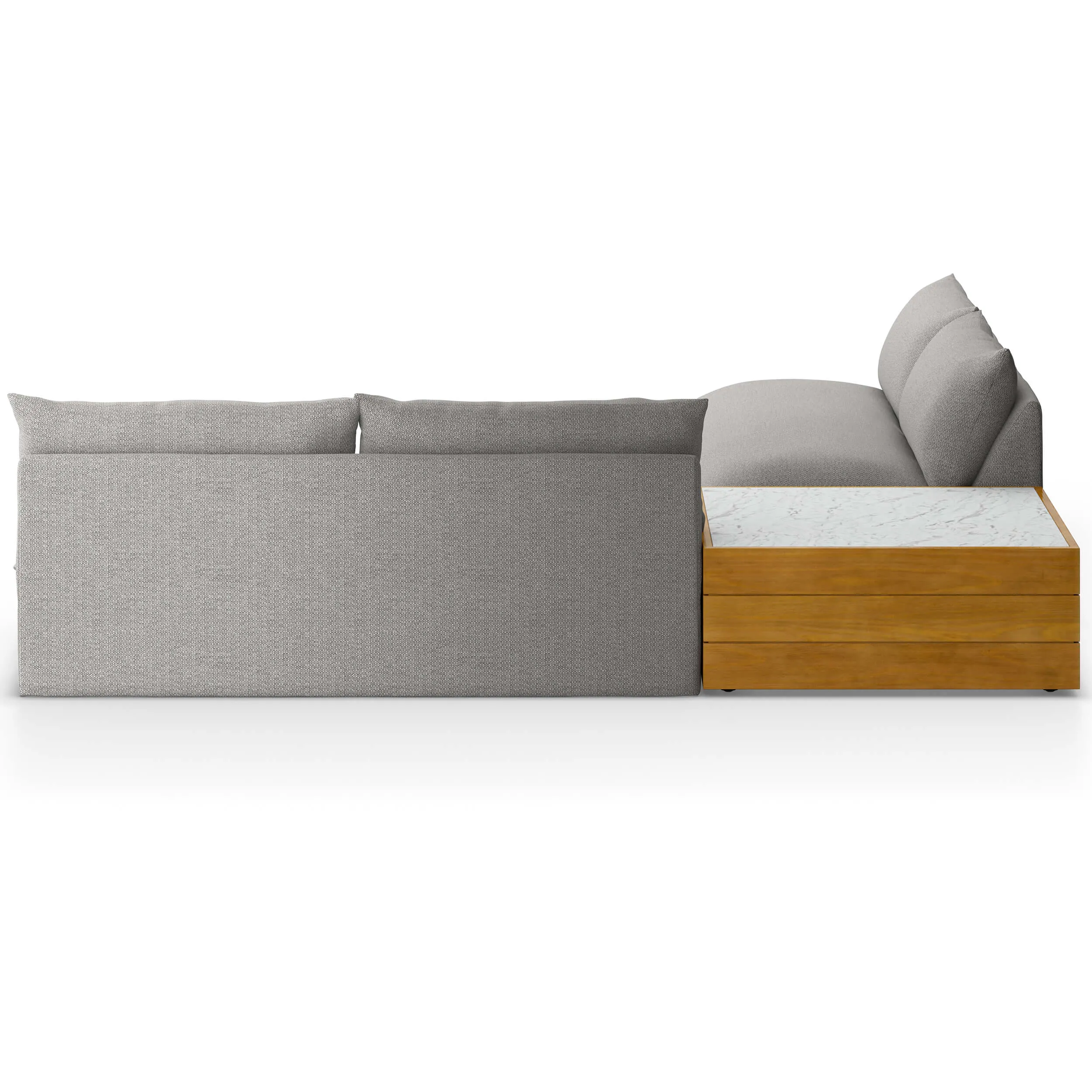 Grant Outdoor 2 Piece Sectional w/ Coffee Table, Faye Ash